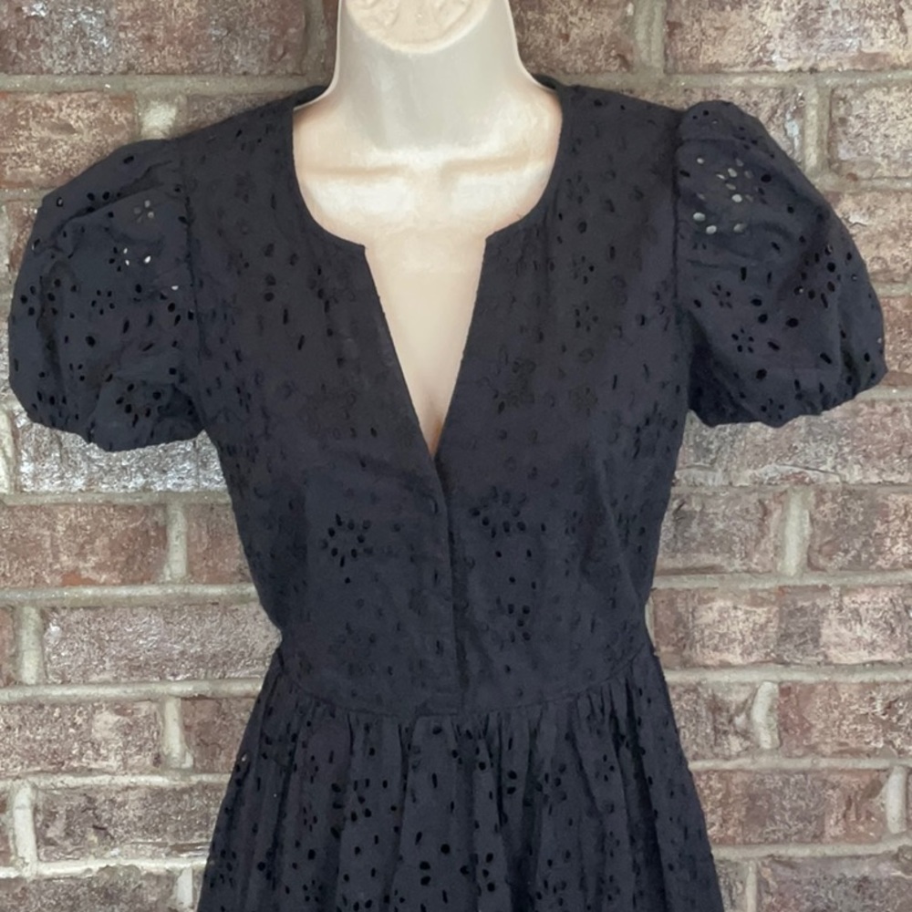 NWT J.CREW black short-sleeved dress with pockets and v neck - Picture 5 of 14